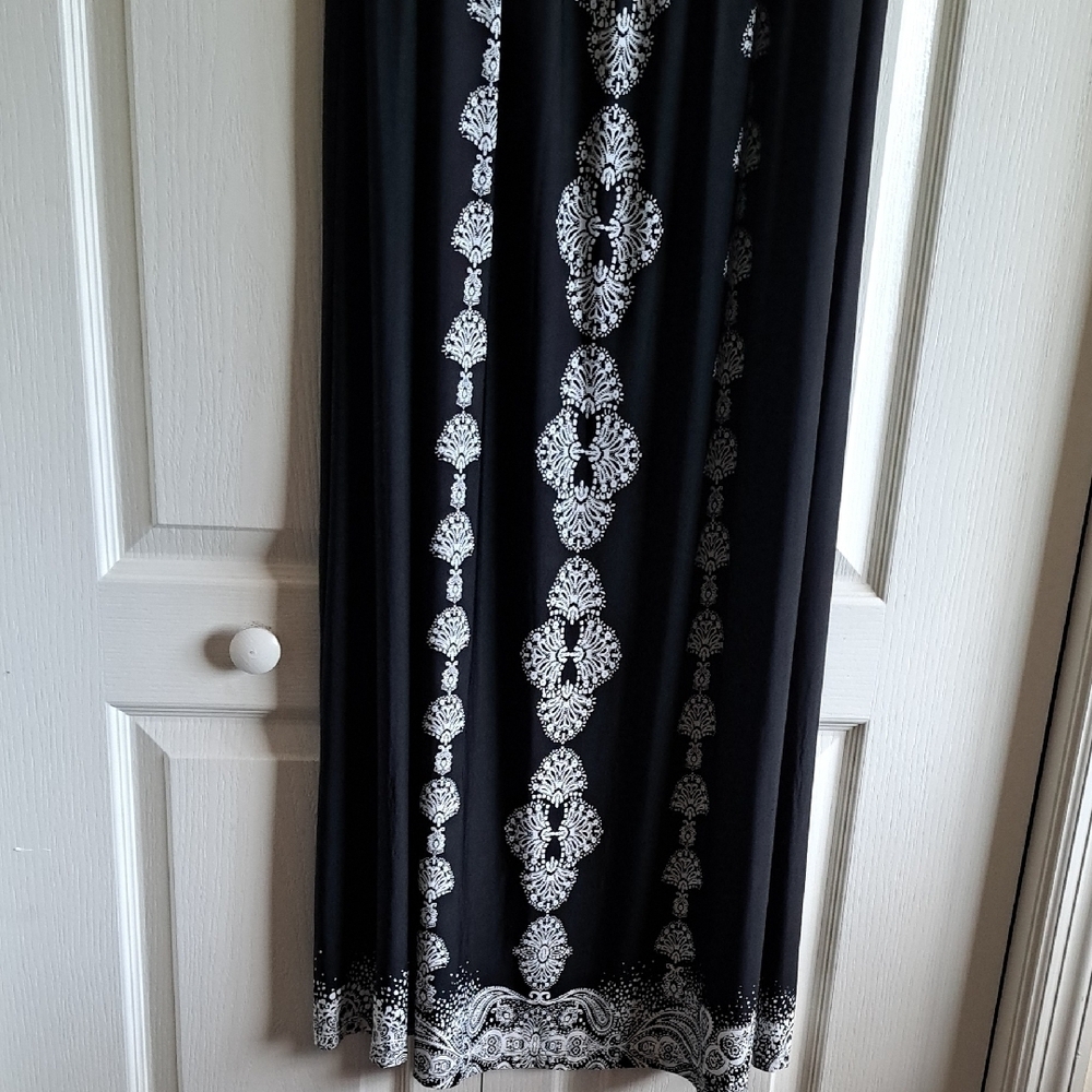 Style & Co. Black and Silver Maxi Dress Cocktail - Picture 4 of 10